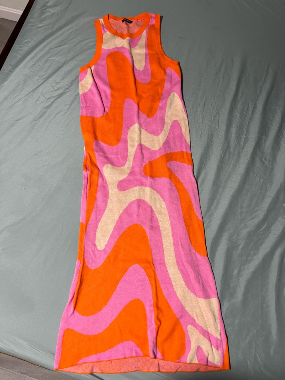 wild fable Pink, Orange & Cream Abstract Wave Maxi Dress